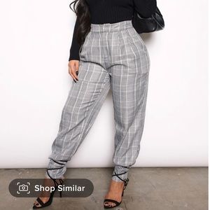 FASHIONNOVA Plaid Trouser Pants SIZE XS
